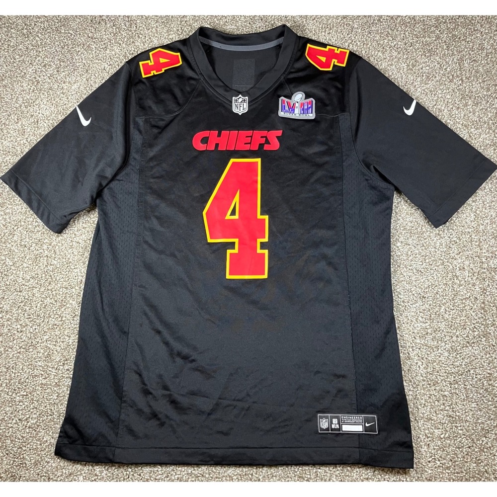 Nike Mens Kansas City Chiefs Rashee Rice Super Bowl LVIII Jersey Black 4
